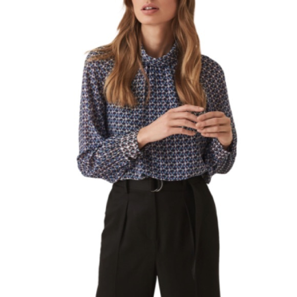 Reiss Tops - NWT Reiss Tatiana Diamond Print Blouse